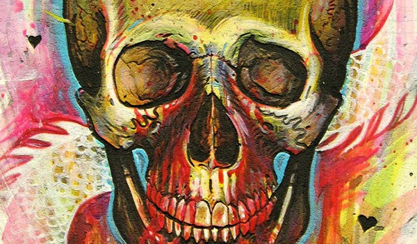psychedelic skull background