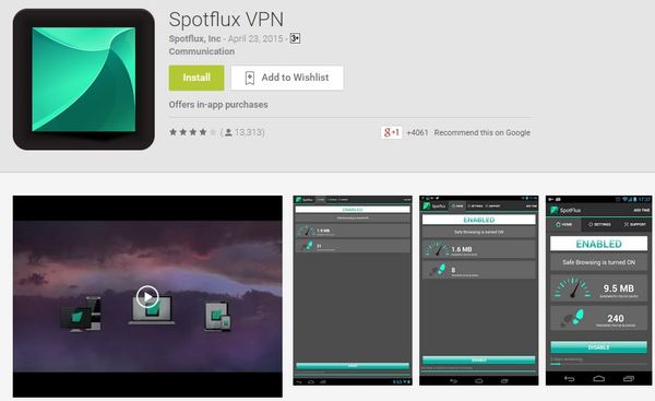 spotflux vpn app for android