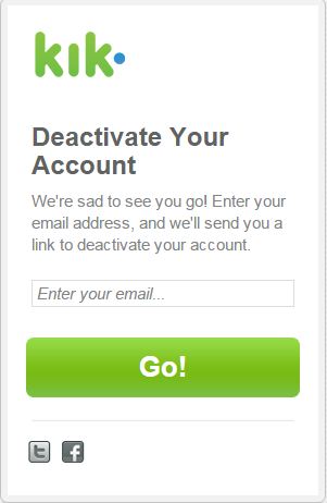 delete deactivate kik account