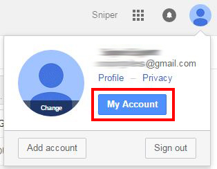 delete gmail click account